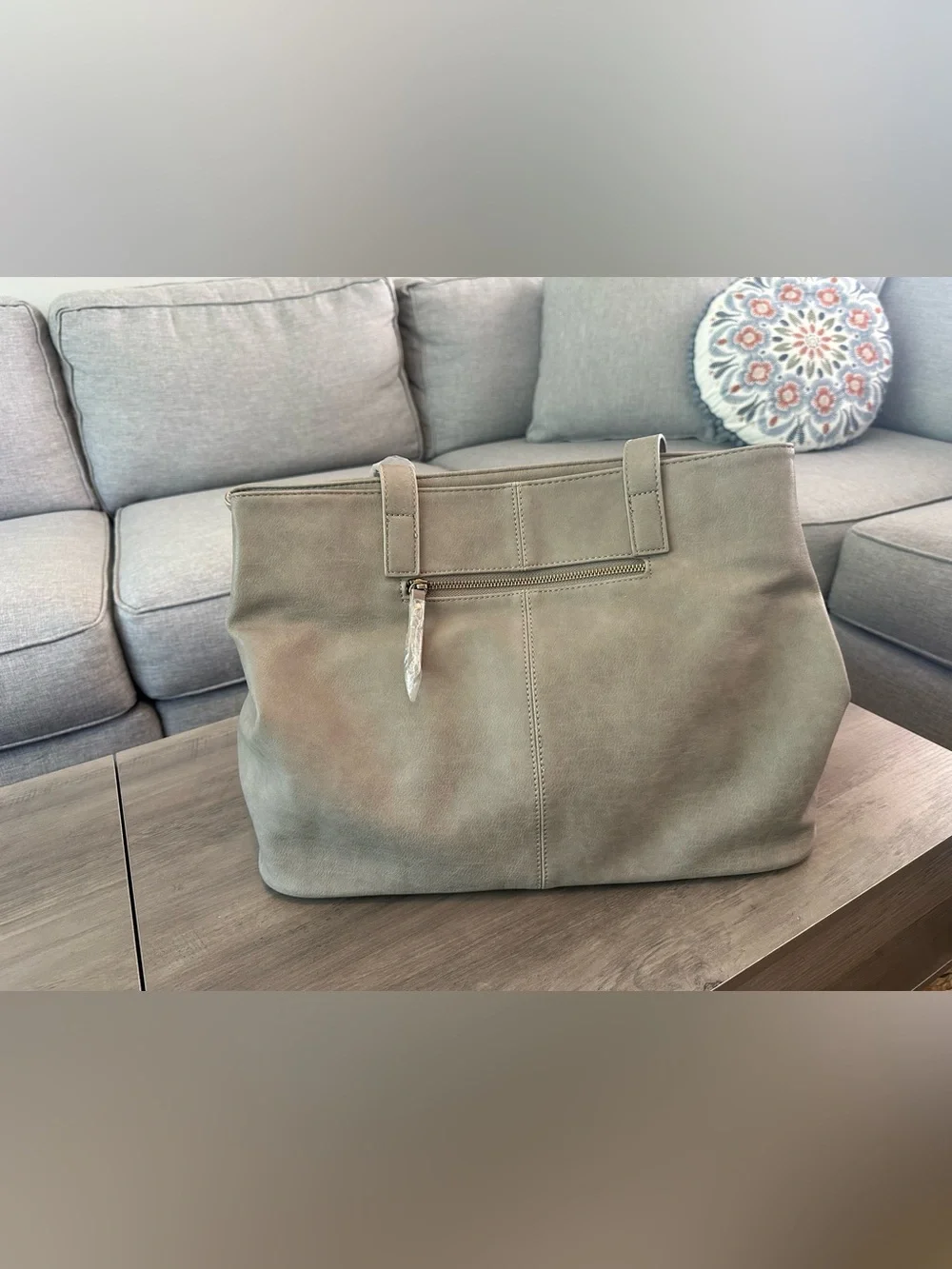 The ARIA Vegan Leather Tote by Miztique, Antik Kraft in neutral tone